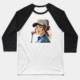 Woman Golfer Baseball T-Shirt